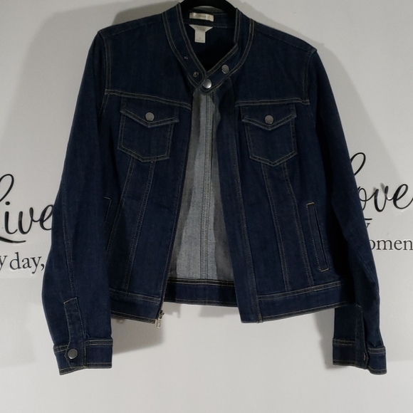 Good Vibes Only- Zippered Jean jacket - 317 - Picture 2 of 6